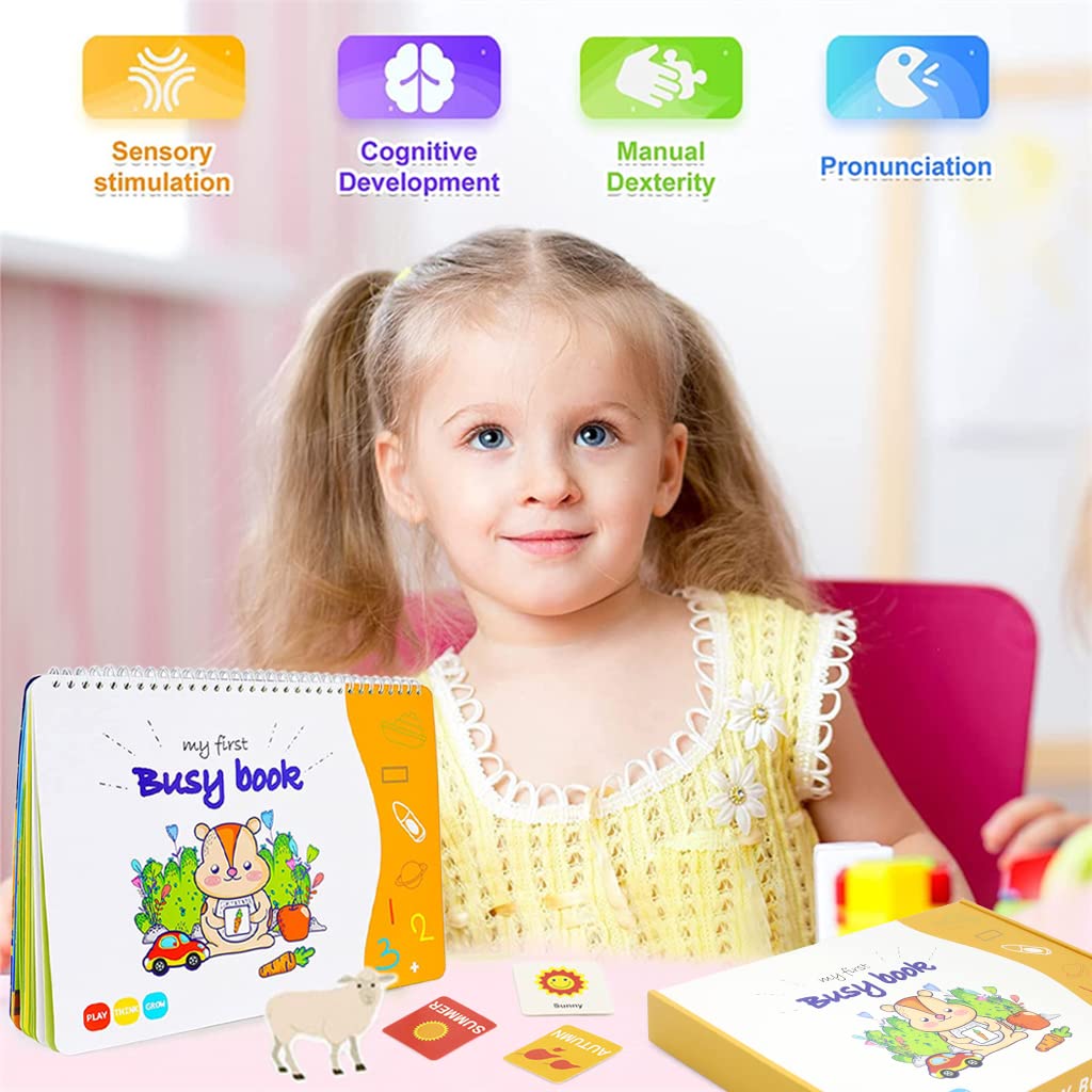 PATPAT Montessori Busy Books for Kids, Autism Sensory Educational Toys, 12 Themes Busy Book for Toddlers 1-3 Boys & Girls ,Preschool Activity Binder Learning Toys for Kids to Develop Learning Skills PATPAT Montessori Busy Books for Kids, Autism Sensory Educational Toys, 12 Themes Busy Book for Toddlers 1-3 Boys & Girls ,Preschool Activity Binder Learning Toys for Kids to Develop Learning Skills
